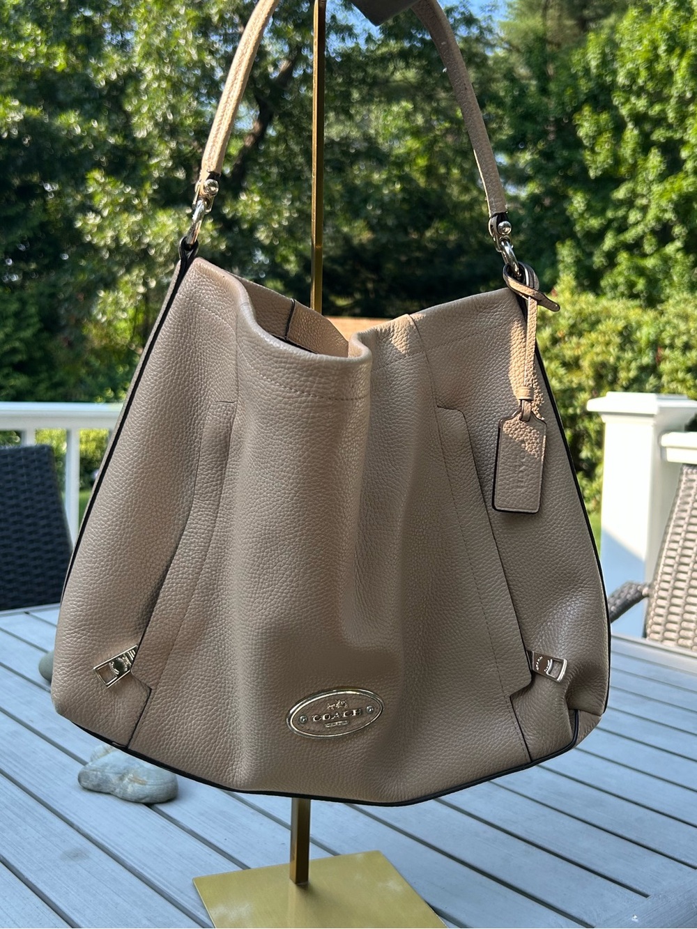 Coach Pebble Leather Hobo Shoulder Bag